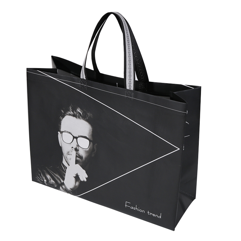 Foldable Customized Black Non Woven Shopping Carry Bag Waterproof Reusable Grocery Bag Manufacturer 