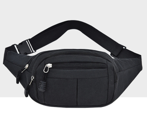  4 Zipper Closure Pockets Adjustable Belt Waist Bag Shoulder Bag Crossbody Bag for Men and Women Outdoors 