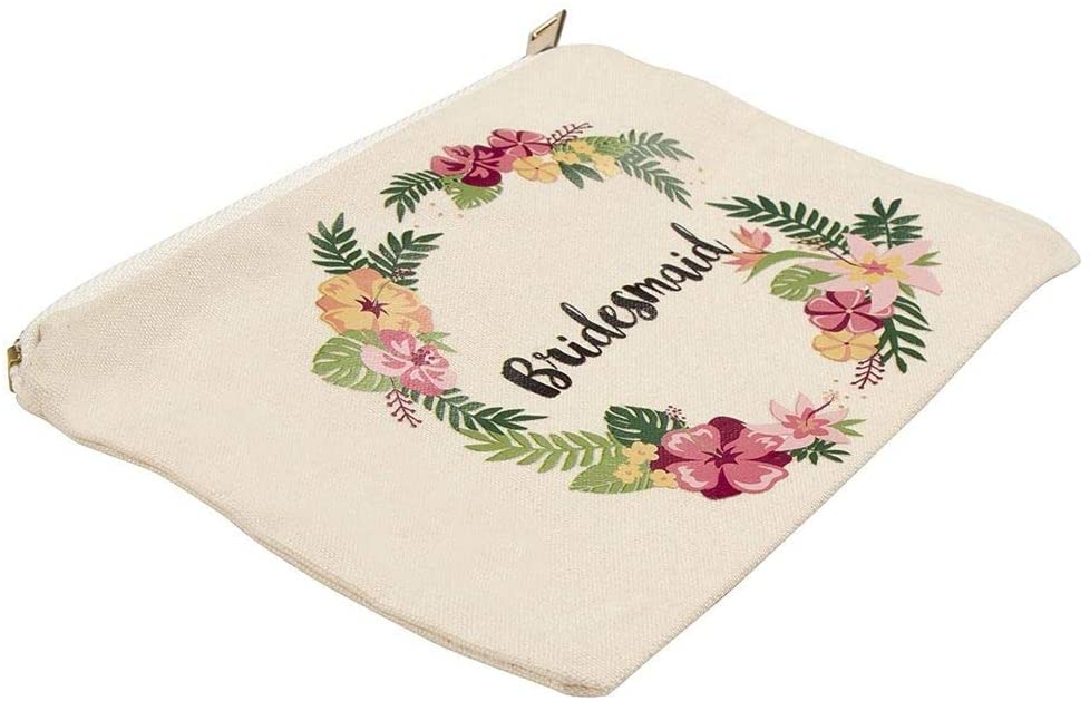 Eco Friendly Washable Reusable Floral Printed Makeup Bag Bachelorette Party Gift Bag 