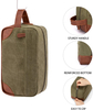 Toiletry Bag Hanging Dopp Kit for Men Water Resistant Canvas Shaving Bag with PU leather Handle Large Capacity for Travel Manufacturer 