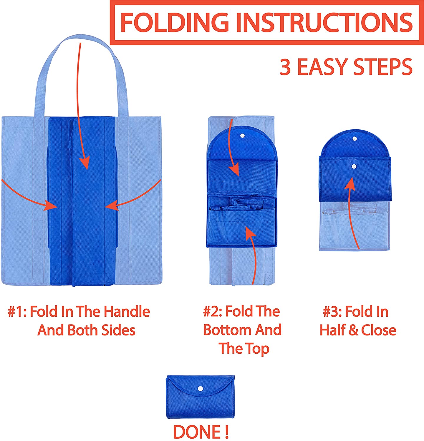 Customize Durable Shopping Grocery Bags Easy to Fold with Extra Large Capacity 